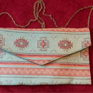 Elegant Multicolor Clutch with Chain Strap